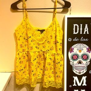 Yellow FOREVER 21 Adjustable Strap Top